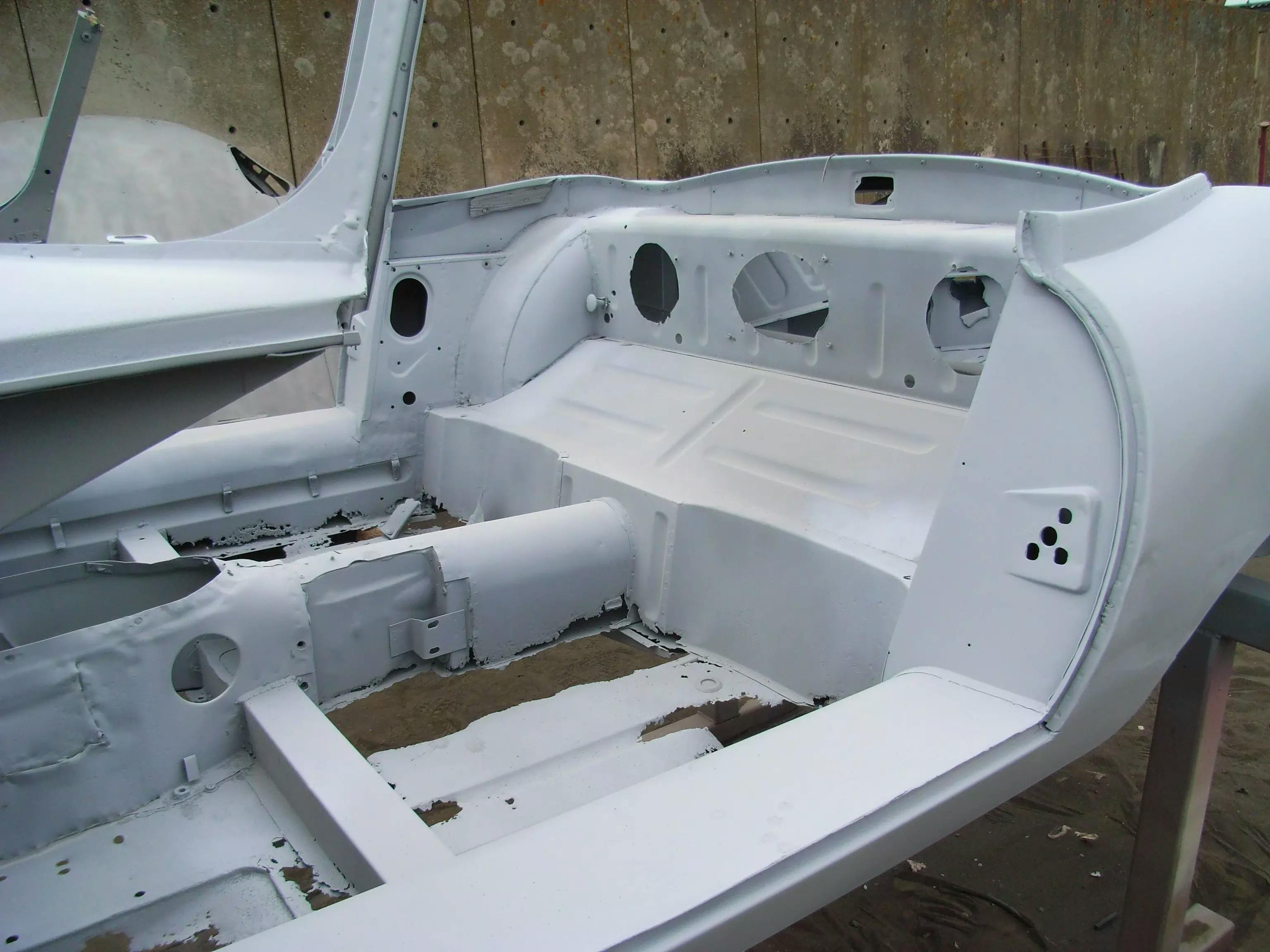 Restorative sandblasting work completed on a car chassis by Autoblast