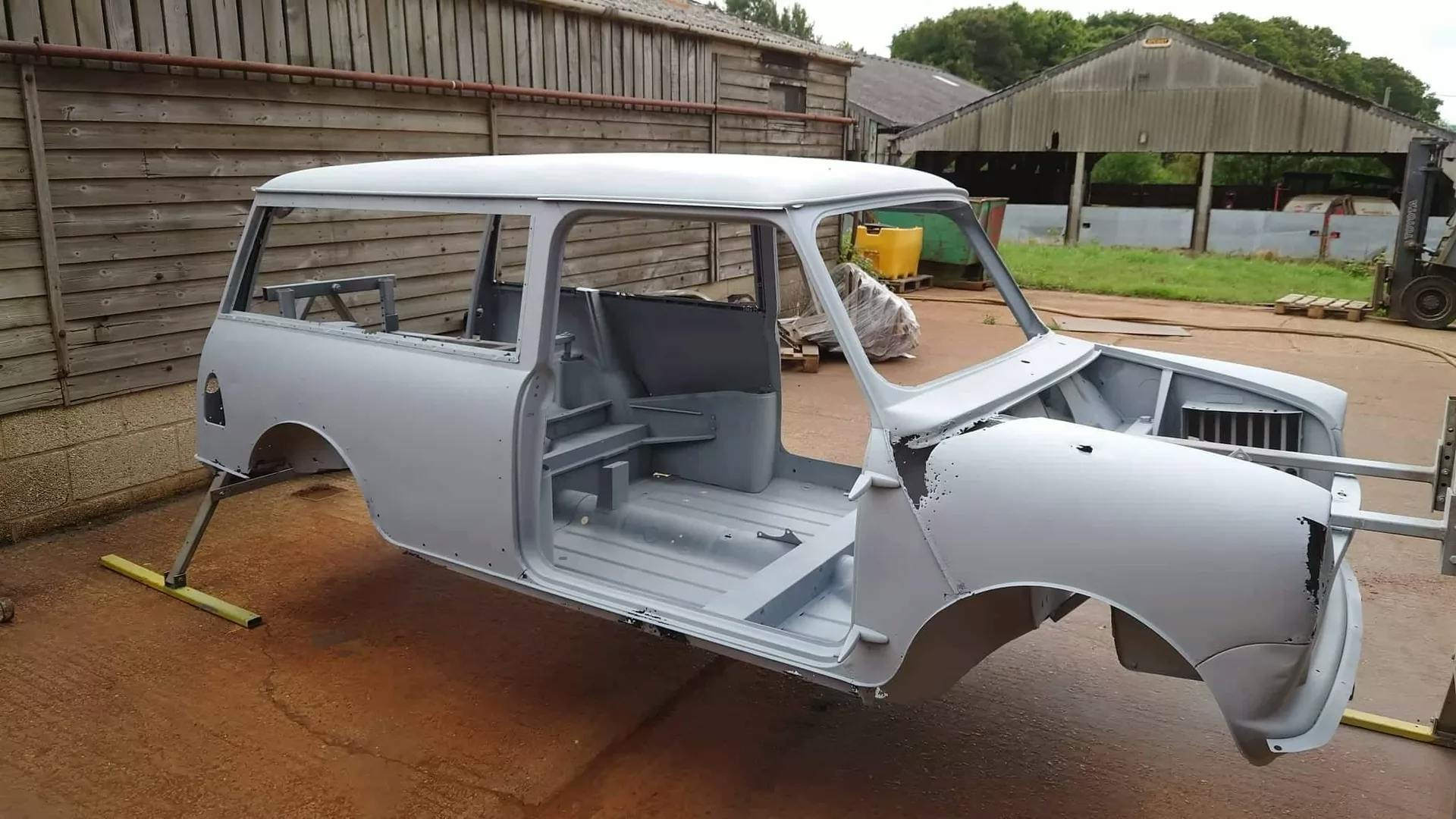 Zinc priming work completed on a Mini body shell by Autoblast